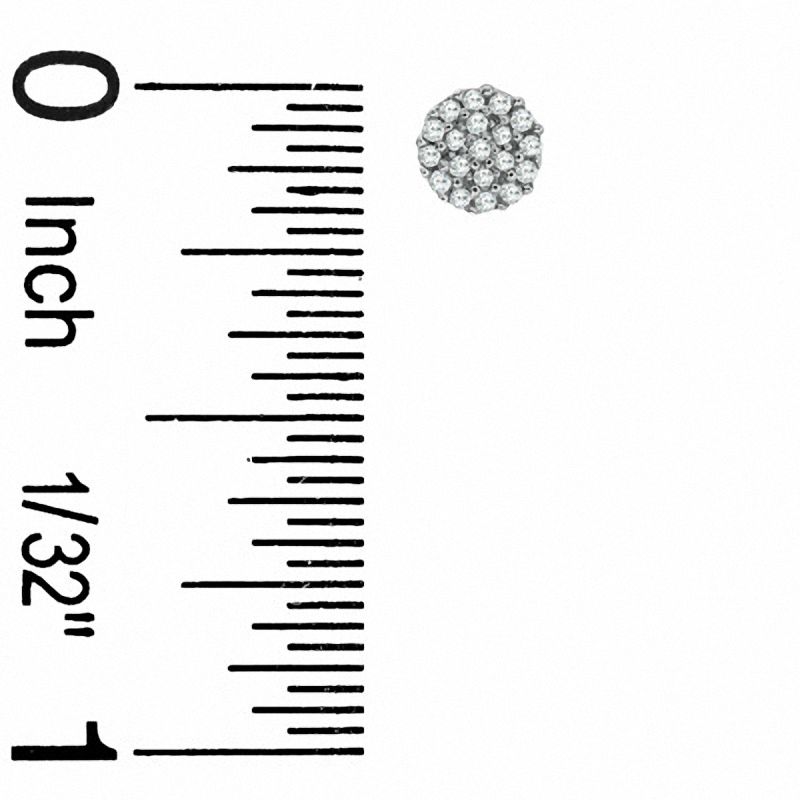 1/10 CT. T.W. Diamond Composite Stud Earrings in 10K White Gold