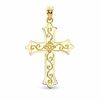 Thumbnail Image 1 of Flower Cross Charm in 10K Gold