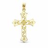 Thumbnail Image 0 of Flower Cross Charm in 10K Gold