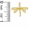 Cubic Zirconia Dragonfly Charm in 10K Gold