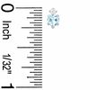 4mm Heart-Shaped Aquamarine Stud Earrings in 10K White Gold with CZ