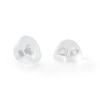 4mm Heart-Shaped Simulated Opal Stud Earrings in 10K White Gold with CZ