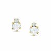 4mm Heart-Shaped White Topaz Stud Earrings in 10K White Gold with CZ
