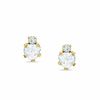 4mm Heart-Shaped White Topaz Stud Earrings in 10K White Gold with CZ