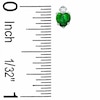 4mm Heart-Shaped Simulated Emerald Stud Earrings in 10K White Gold with CZ