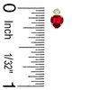 4mm Heart-Shaped Lab-Created Ruby Stud Earrings in 10K White Gold with CZ