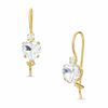 Thumbnail Image 1 of 5mm Heart-Shaped White Topaz Drop Earrings in 10K Gold with CZ