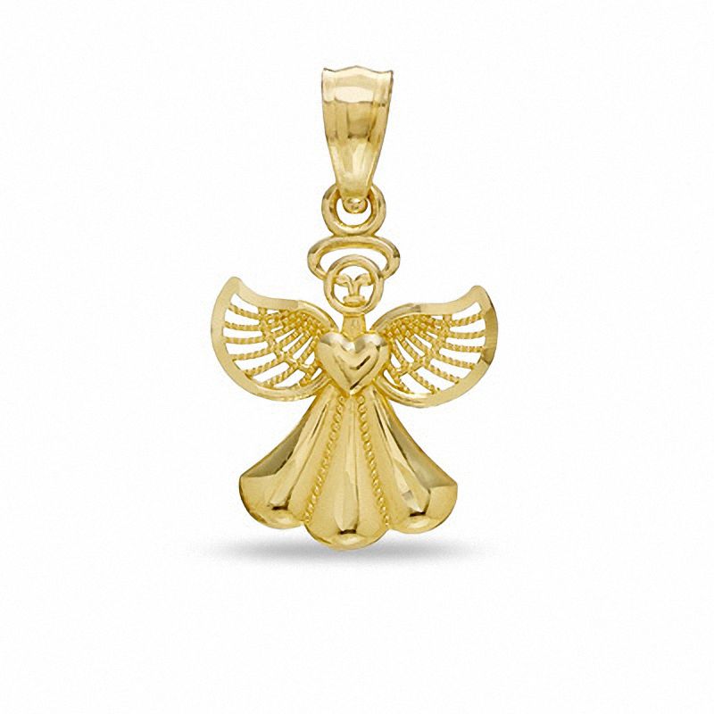 Angel with Filigree Wings Charm in 10K Gold