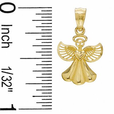 Angel with Filigree Wings Charm in 10K Gold