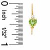 Thumbnail Image 1 of 5mm Heart-Shaped Peridot Drop Earrings in 10K Gold with CZ