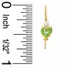 Thumbnail Image 2 of 5mm Heart-Shaped Peridot Drop Earrings in 10K Gold with CZ