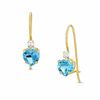 Thumbnail Image 1 of 5mm Blue Topaz Drop Earrings in 10K Gold with CZ