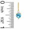 Thumbnail Image 2 of 5mm Blue Topaz Drop Earrings in 10K Gold with CZ