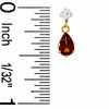 Pear-Shaped Garnet Drop Earrings in 10K Gold with CZ