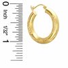 10K Gold 24.5mm Florentine Hoop Earrings
