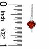 Thumbnail Image 2 of 5mm Heart-Shaped Garnet Drop Earrings in 10K White Gold with CZ