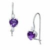 Thumbnail Image 1 of 5mm Heart-Shaped Amethyst Drop Earrings in 10K White Gold with CZ