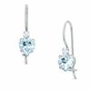 5mm Heart-Shaped Aquamarine Drop Earrings in 10K White Gold with CZ