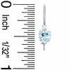 5mm Heart-Shaped Aquamarine Drop Earrings in 10K White Gold with CZ
