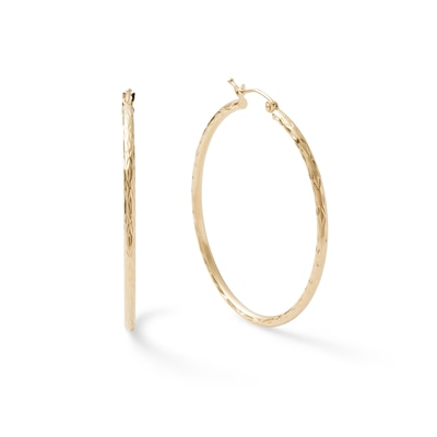 40mm Diamond-Cut Hoop Earrings in 10K Tube Hollow Gold