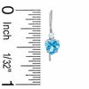 5mm Heart Blue Topaz Drop Earrings in 10K White Gold with CZ
