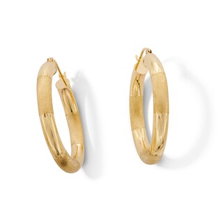 30mm Diamond-Cut Hoop Earrings in 10K Tube Hollow Gold