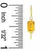 Thumbnail Image 2 of Emerald-Cut Citrine Drop Earrings in 10K Gold with CZ