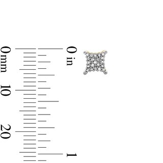 1/10 CT. T.W. Diamond Bent Square Earrings in 10K Gold
