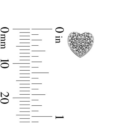 1/5 CT. T.W. Diamond Heart Composite Earrings in 10K White Gold