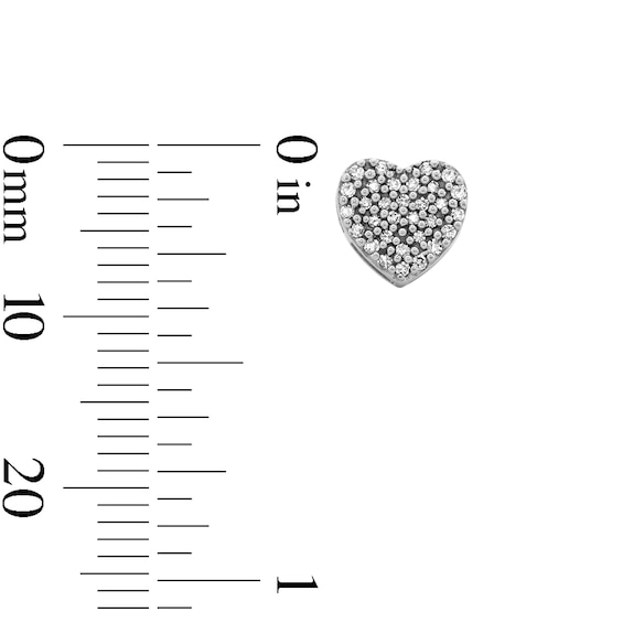 1/5 CT. T.W. Diamond Heart Composite Earrings in 10K White Gold