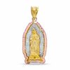 Thumbnail Image 1 of Textured Our Lady of Guadalupe Tri-Tone Necklace Charm in 10K Gold