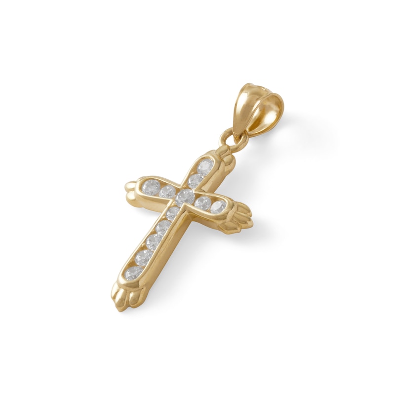 Main Image 2 of Cubic Zirconia Cross Charm in 10K Gold