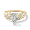 1/20 CT. T.W. Marquise Composite Diamond Wave Ring in 10K Gold