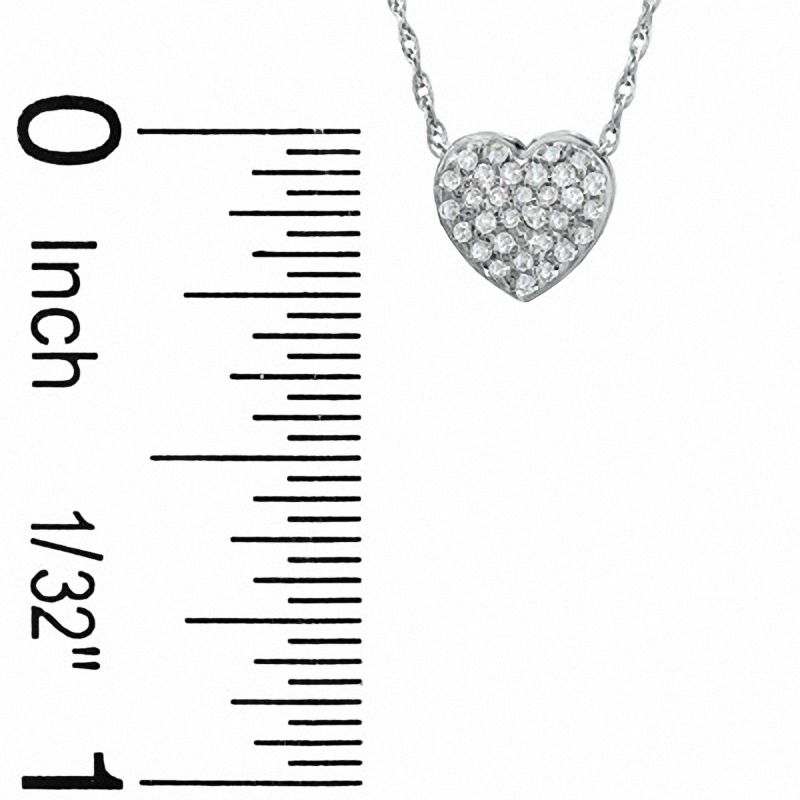 1/10 CT. T.W. Composite Diamond Heart Pendant in 10K White Gold