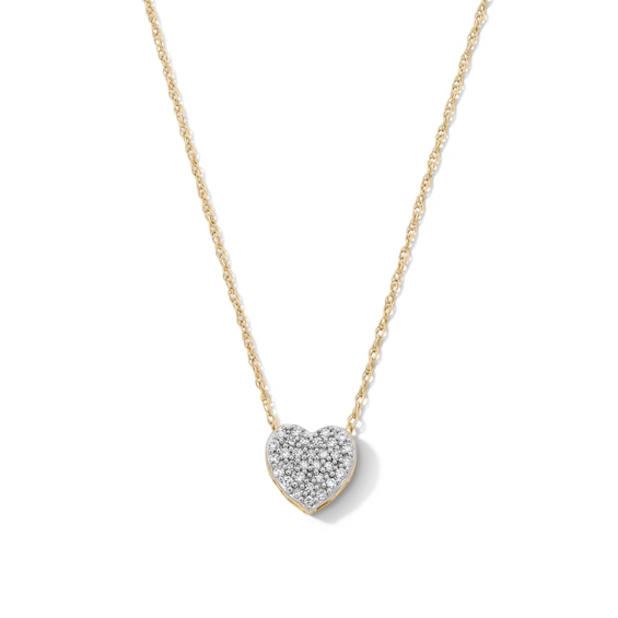 1/10 CT. T.W. Diamond Heart Pendant in 10K Gold