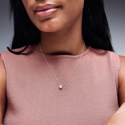 10K Gold 1/10 CT. T.W. Diamond Heart Pendant - 18"
