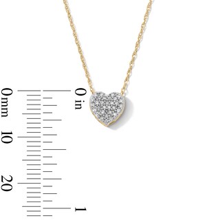 10K Gold 1/10 CT. T.W. Diamond Heart Pendant - 18"