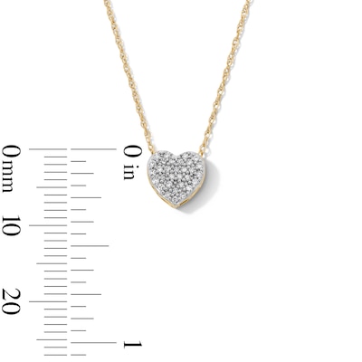 10K Gold 1/10 CT. T.W. Diamond Heart Pendant - 18"