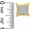 Thumbnail Image 1 of 1/3 CT. T.W. Diamond Curved Frame Square Earrings in 10K Gold - XL Post