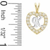 Thumbnail Image 2 of Cubic Zirconia Heart Initial "K" Charm in 10K Two-Tone Gold