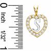 Cubic Zirconia Heart Initial "S" Charm in 10K Two-Tone Gold