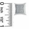 1/3 CT. T.W. Diamond Curved Frame Square Earrings in 10K White Gold