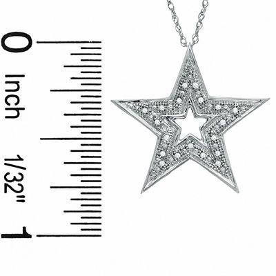 Diamond Accent Star Pendant in 10K White Gold