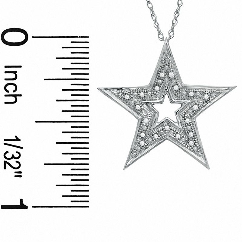 Main Image 2 of Diamond Accent Star Pendant in 10K White Gold