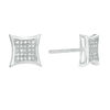 Thumbnail Image 1 of 1/7 CT. T.W. Diamond Micro Milgrain Square Earrings in 10K White Gold