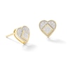 Thumbnail Image 0 of 1/8 CT. T.W. Diamond Micro Heart Square Stud Earrings in 10K Gold