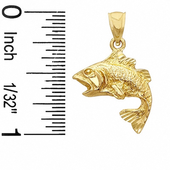 10K Gold Bass Necklace Charm