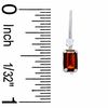 Thumbnail Image 2 of Octagonal Garnet and Cubic Zirconia Drop Earrings in 10K White Gold