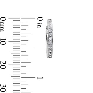 Solid Sterling Silver CZ Milgrain Hoop Earrings