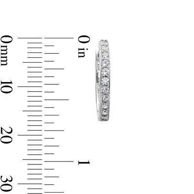 Solid Sterling Silver CZ Milgrain Hoop Earrings